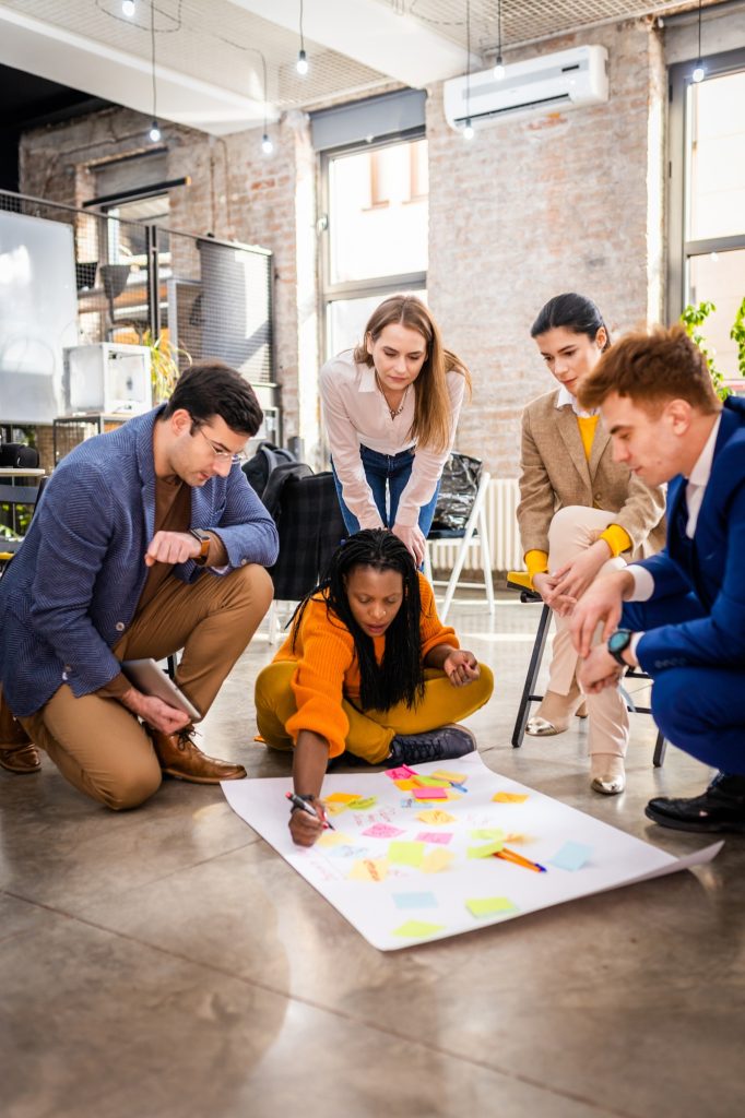 Business team working in a start-up office